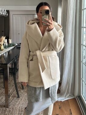 Intermix Shannon Ivory Belted Wool Blend Coat